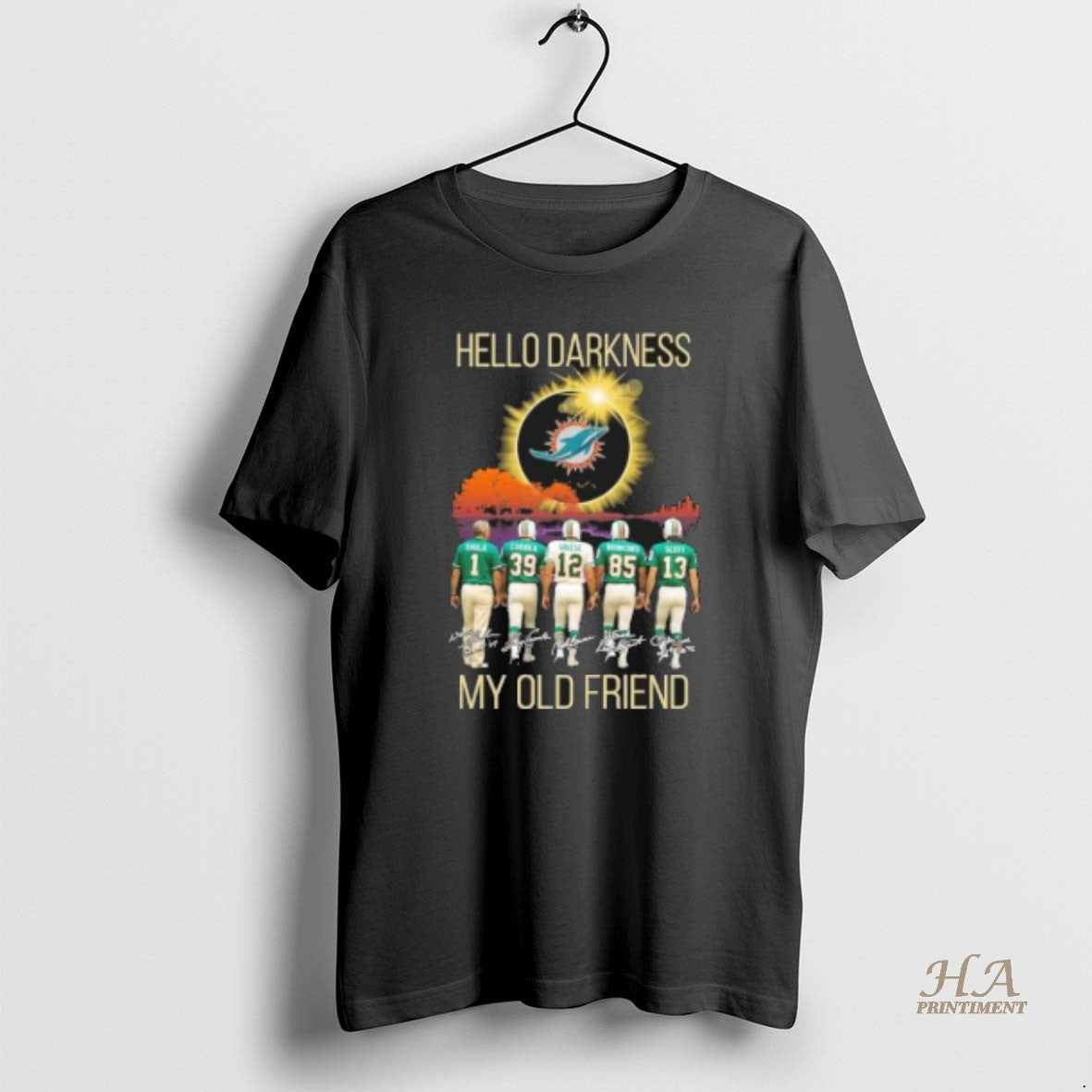 Official Miami Dolphins Hello Darkness My Old Friend T-Shirts, Hoodie, Sweatshirt | InkNestWear.com