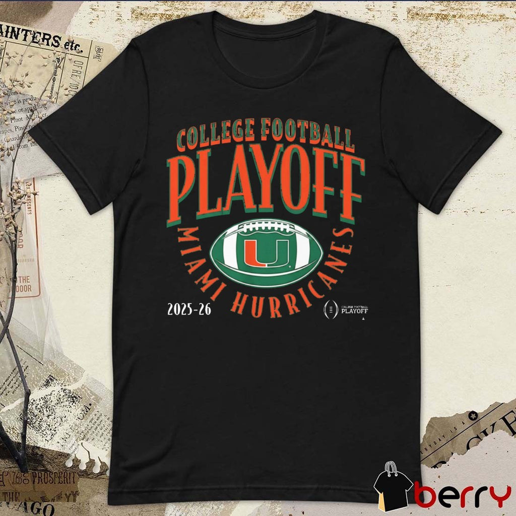 Miami Hurricanes Football 2025-26 CFP Curve t-shirt