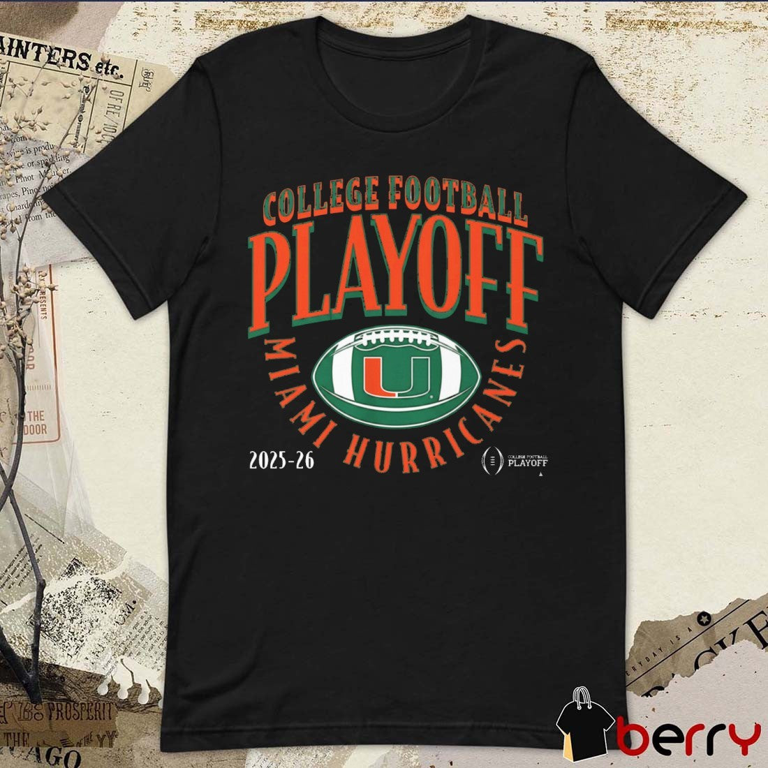 Miami Hurricanes Football 2025-26 CFP Curve t-shirt