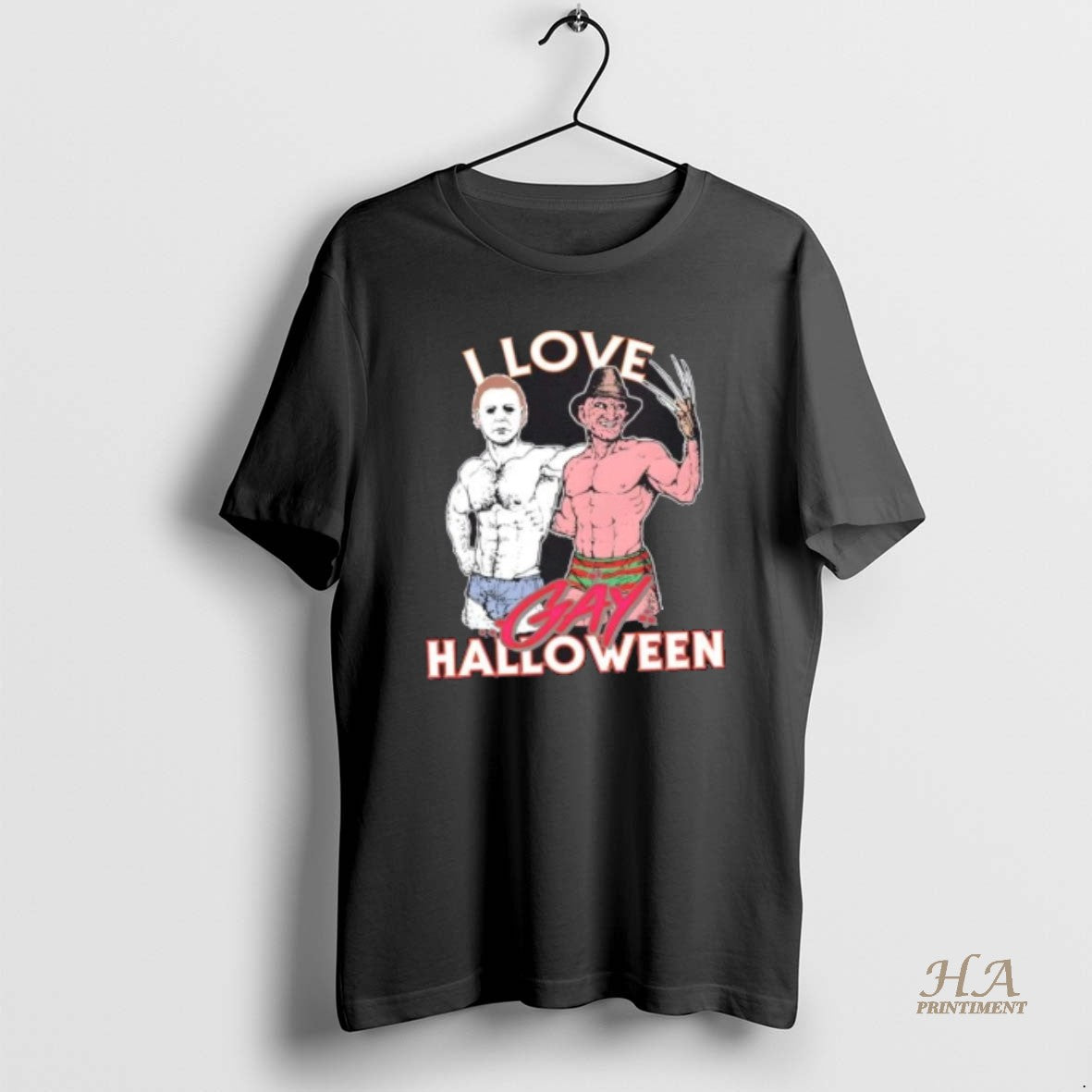 Official Michael Myers X Freddy Krueger I Love Gay Halloween T-Shirts, Hoodie, Sweatshirt | InkNestWear.com