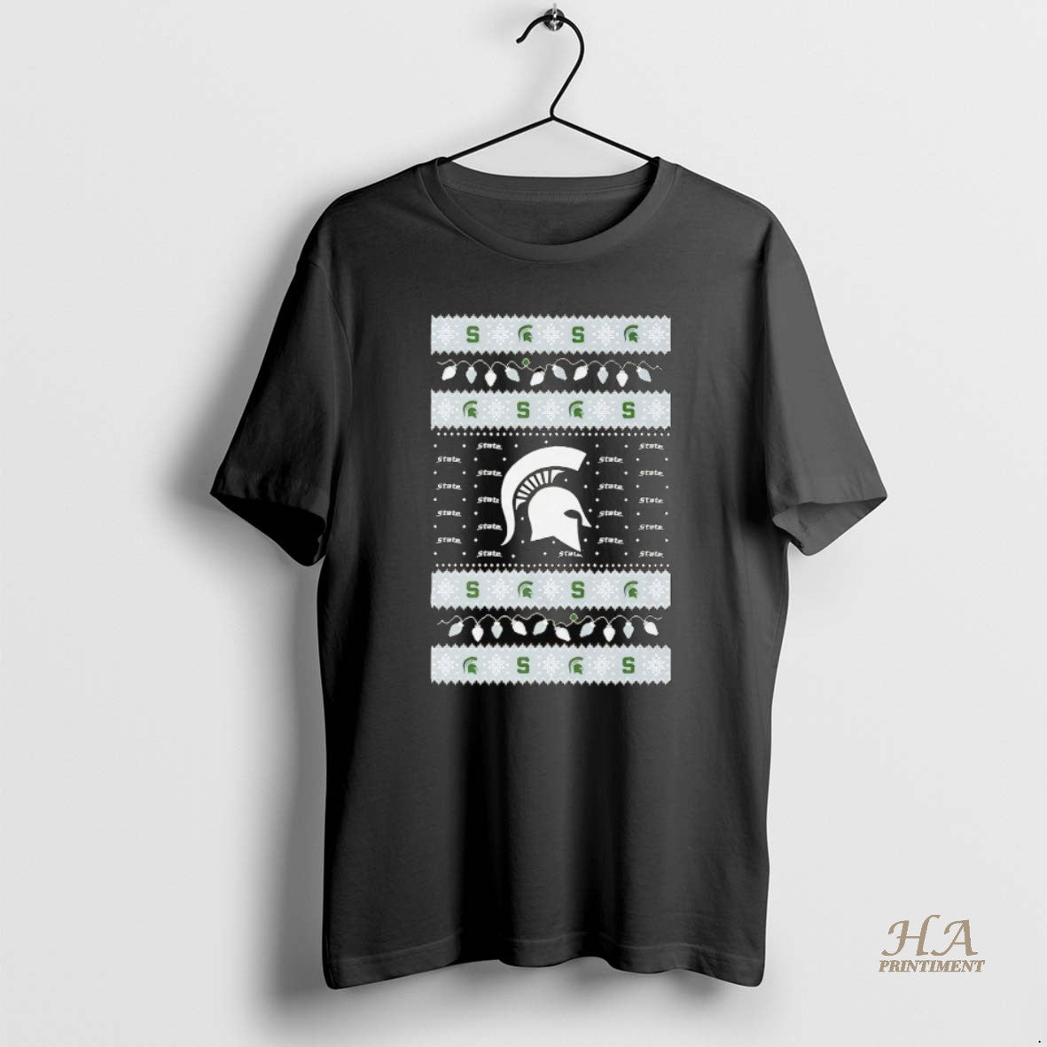 Official Michigan State Spartans Ugly Christmas Light T-Shirts, Hoodie, Sweatshirt | InkNestWear.com