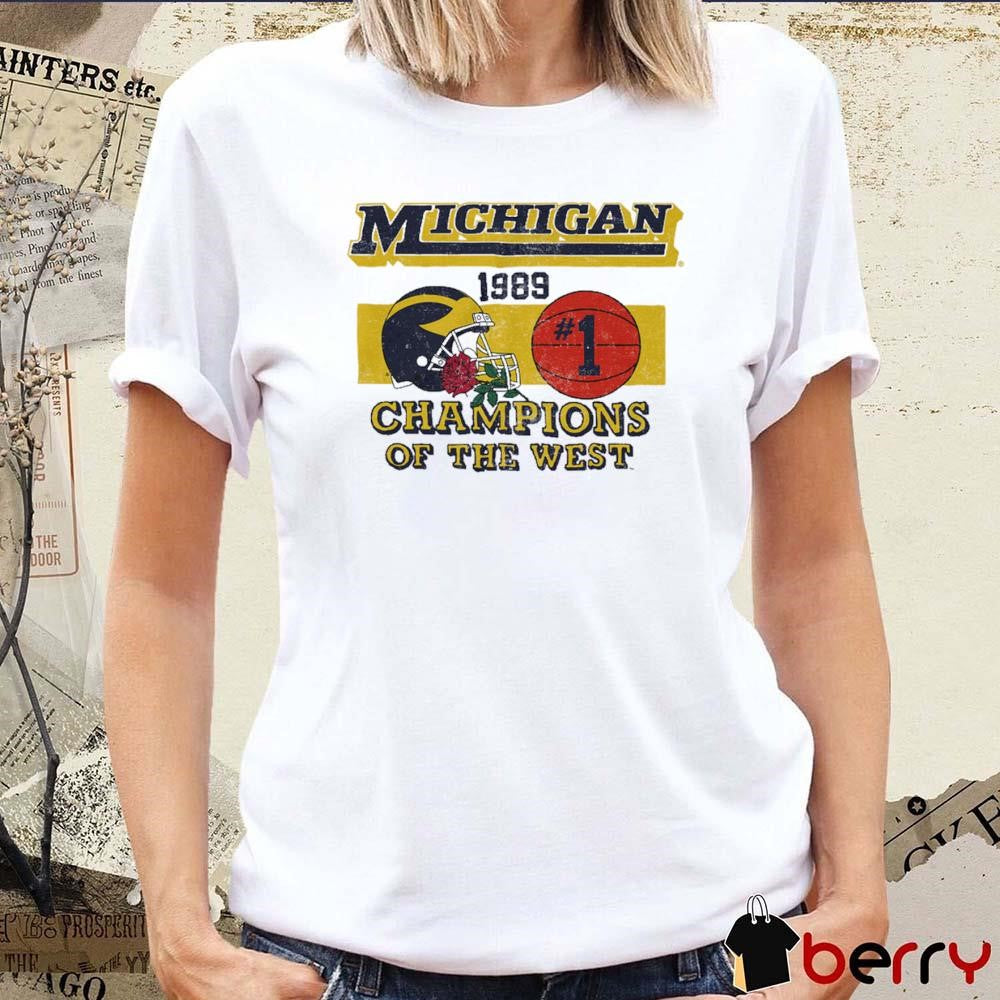 Michigan Wolverines #1 Vintage 1989 Champions of the West t-shirt