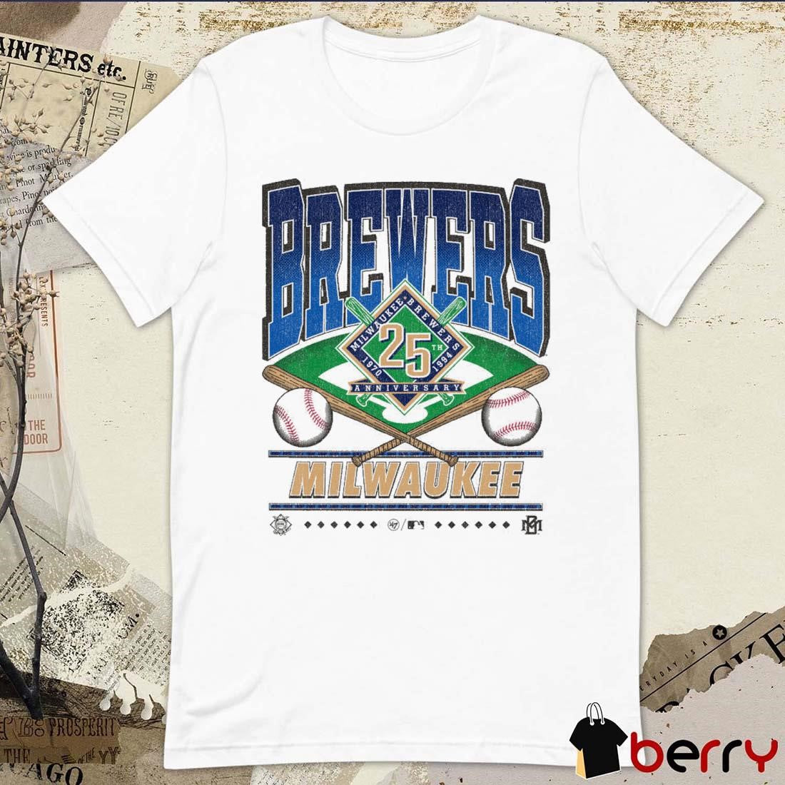 Milwaukee Brewers MLB Straight Shot 25th Anniversary 1970-1994 Vintage t-shirt