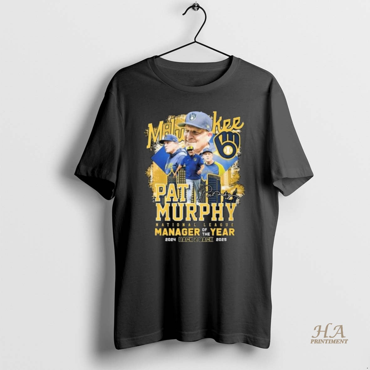 Official Milwaukee Brewers Pat Murphy Nlcs Manager Of The Year 2025 Signature Long Sleve T-Shirts, Hoodie, Sweatshirt