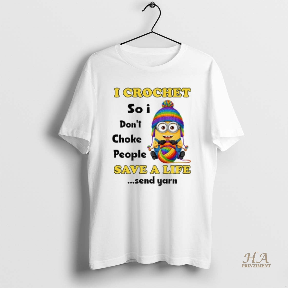 Official Minion I Crochet So I Dont Choke People Save A Life Send Yarn Lgbt T-Shirts, Hoodie, Sweatshirt | InkNestWear.com