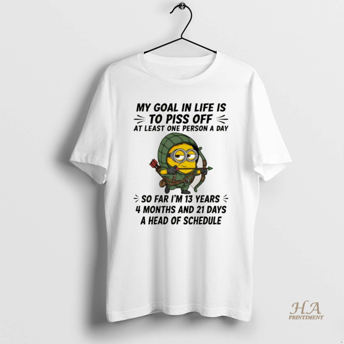 Official Minion My Goal Life Is Piss Off Least One Person T-Shirts, Hoodie, Sweatshirt