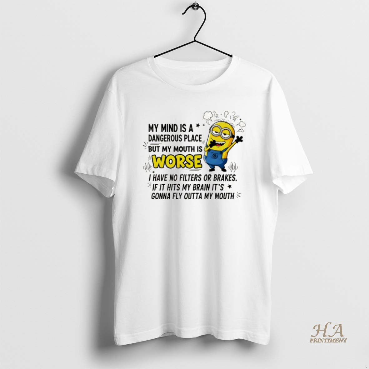 Official Minion My Mind Is A Dangerous Place But My Mouth Is Worse I Have T-Shirts, Hoodie, Sweatshirt | InkNestWear.com
