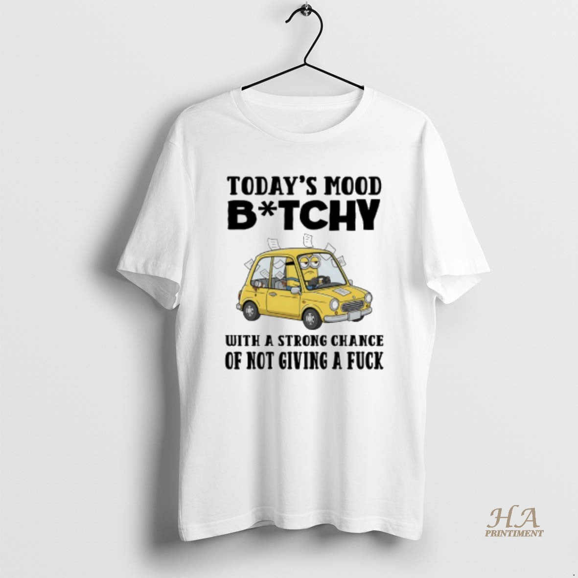 Official Minions Todays Mood Bitch With A Strong Chance Of Not Giving A Fuck T-Shirts, Hoodie, Sweatshirt | InkNestWear.com