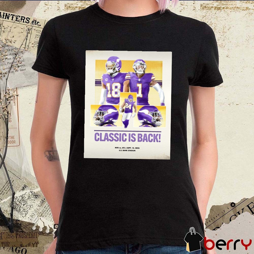 Minnesota Vikings Vs Atlanta Falcons September 14 2025 Classic Is Back US Bank Stadium Poster t-shirt