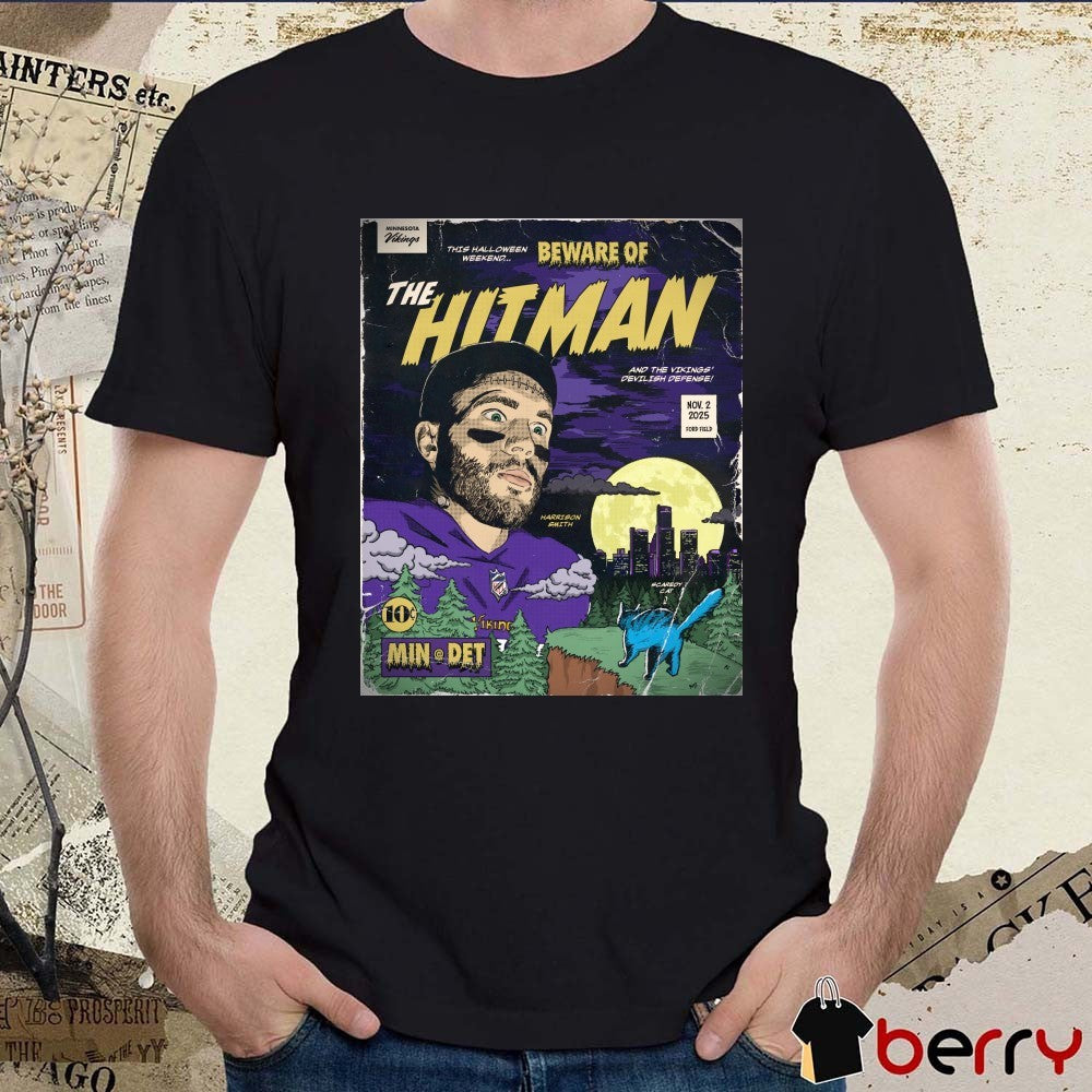 Minnesota Vikings Vs Detroit Lions Beware of The Hitman November 2 2025 Poster t-shirt