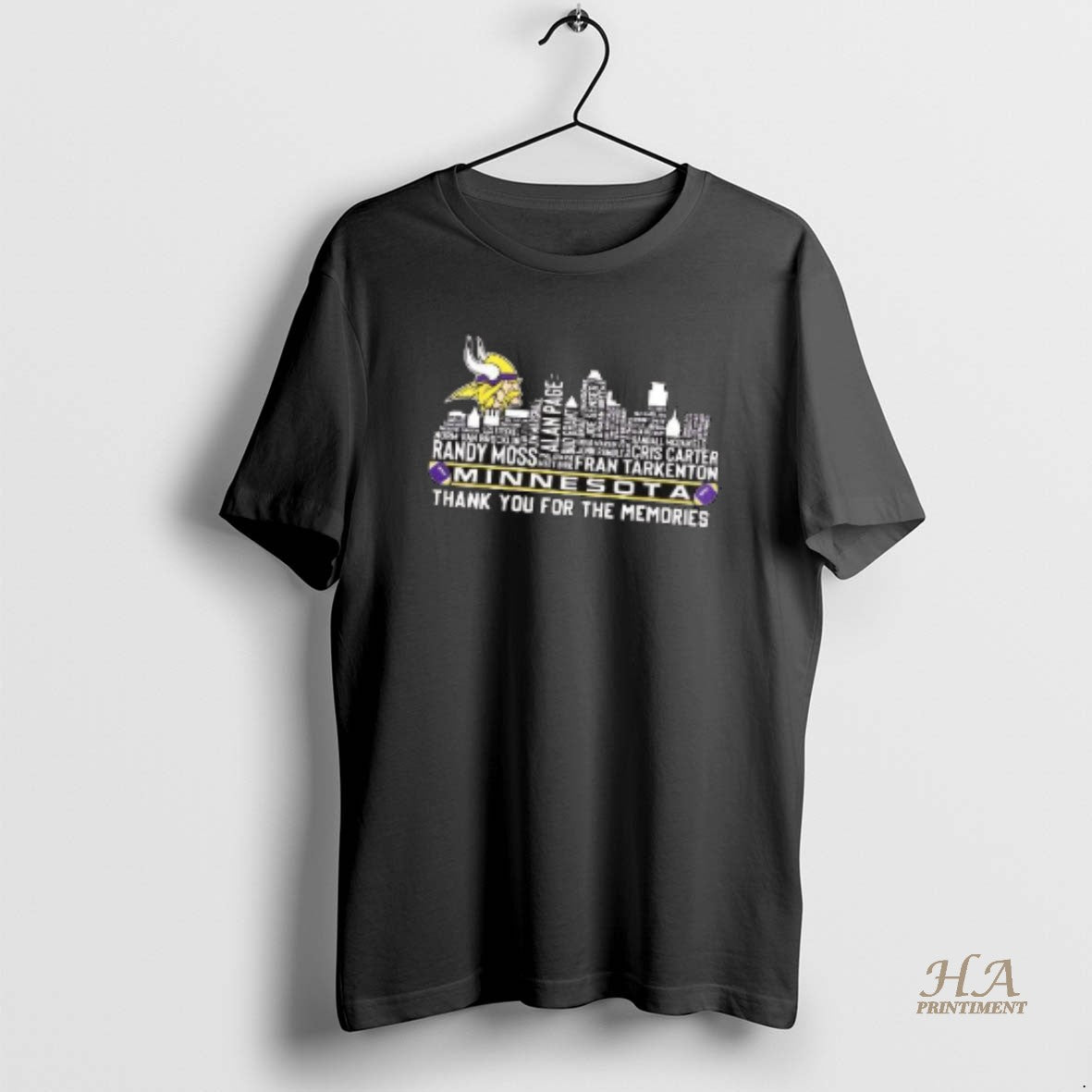 Official Minnesota Vikings Football Thank You For The Memories Name Player Skyline T-Shirts, Hoodie, Sweatshirt