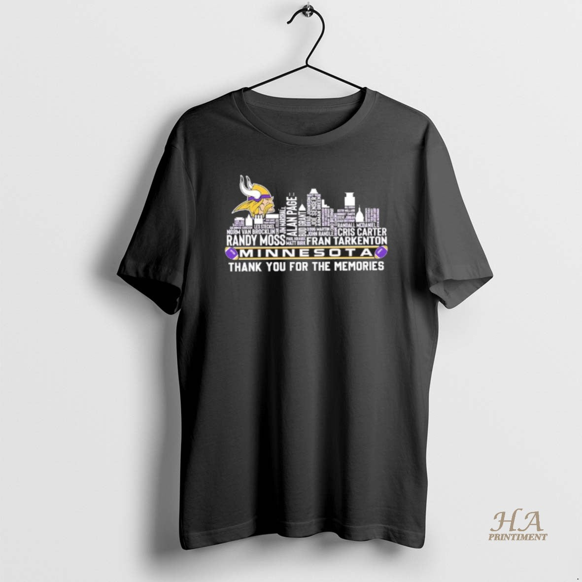 Official Minnesota Vikings Players Names City Skyline Thank You For The Memories T-Shirts, Hoodie, Sweatshirt