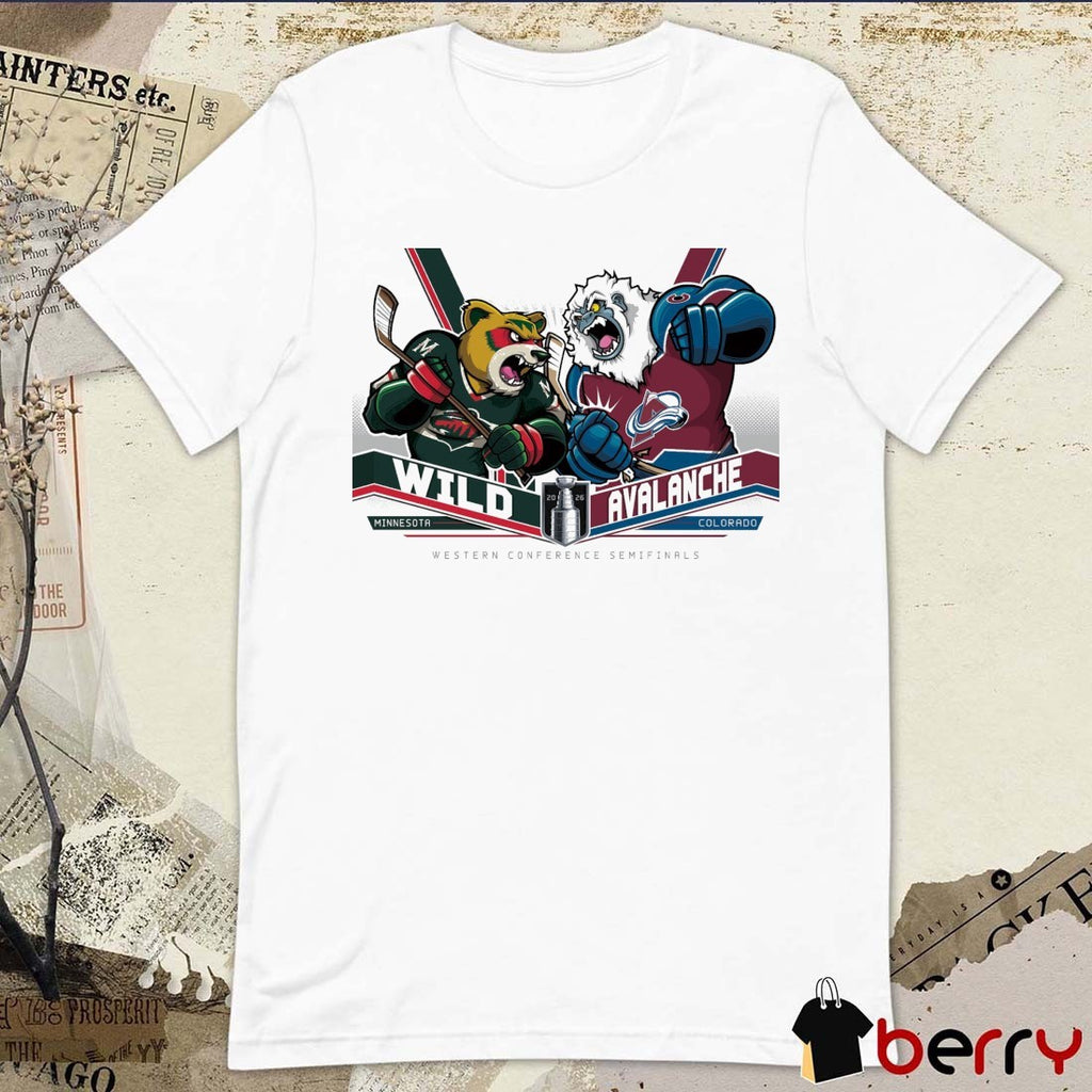 Minnesota Wild Vs Colorado Avalanche 2026 NHL Western Conference Semifinals Mascot t-shirt
