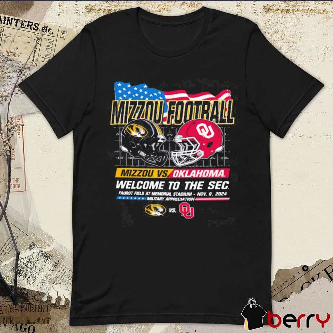Mizzou Tigers Champion 2024 MU vs Oklahoma Sooners Game Day Welcome To The SEC Memorial Stadium t-shirt
