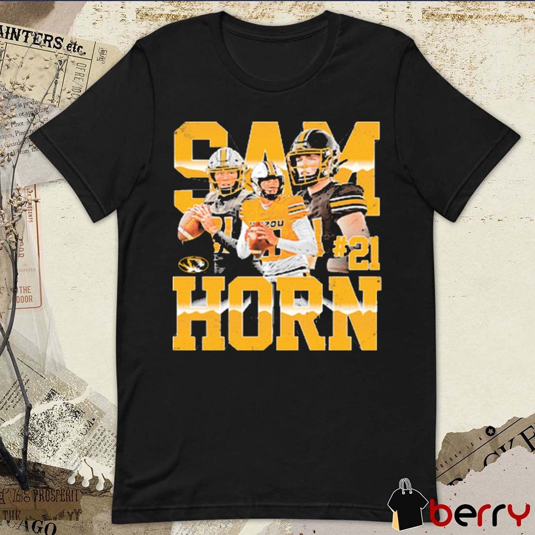 Mizzou Tigers NCAA Football NIL Sam Horn 21 Character Graphic t-shirt