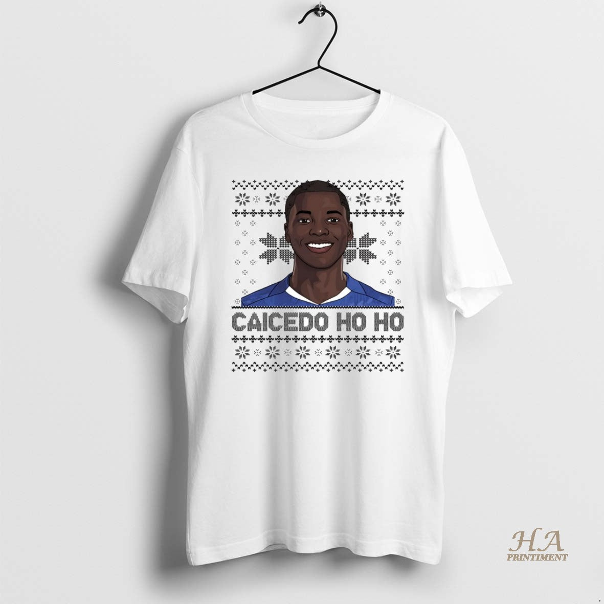 Official Moises Caicedo Ho Ho Ugly Christmas T-Shirts, Hoodie, Sweatshirt | InkNestWear.com