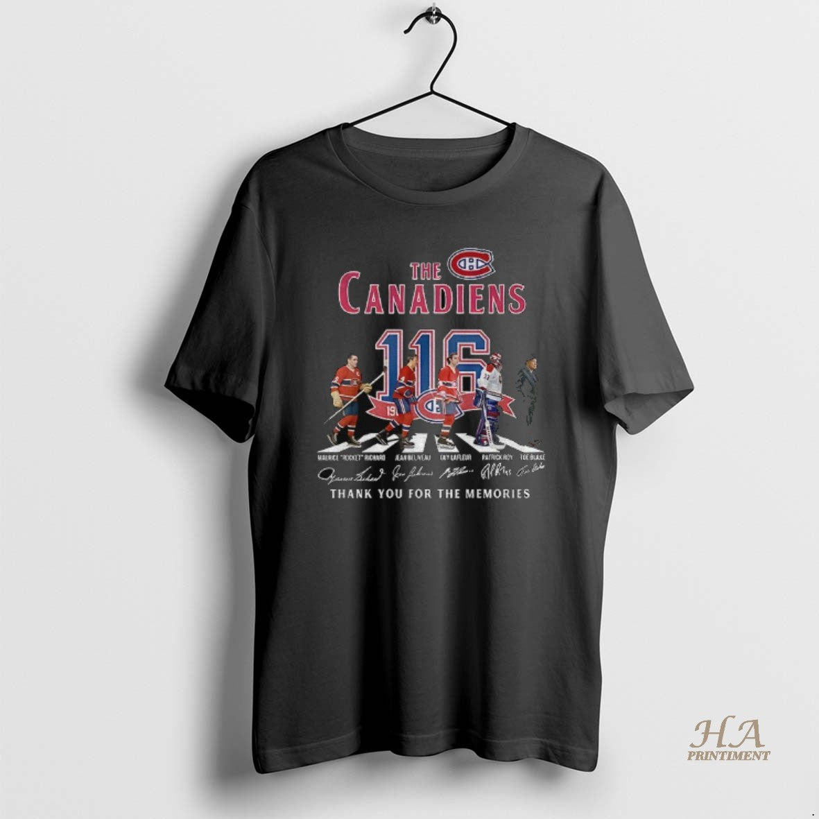 Official Montreal Canadiens 116th Anniversary 1909 2025 Abbey Road Thank You For The Memories Signatures T-Shirts,...