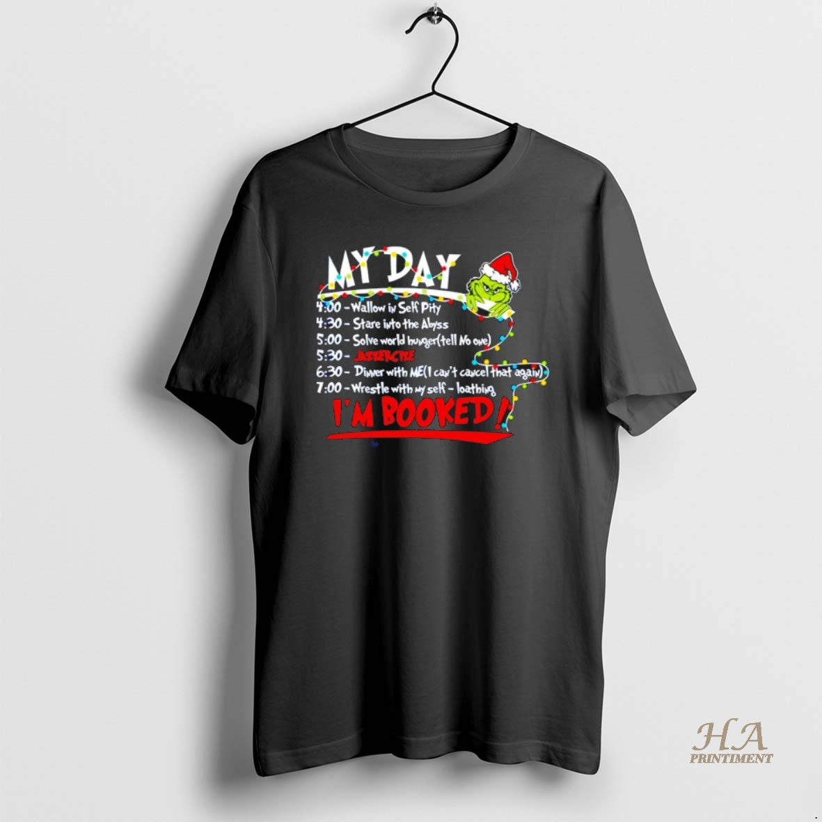 Official My Day Im Booked The Grinch Christmas Schedule T-Shirts, Hoodie, Sweatshirt | InkNestWear.com