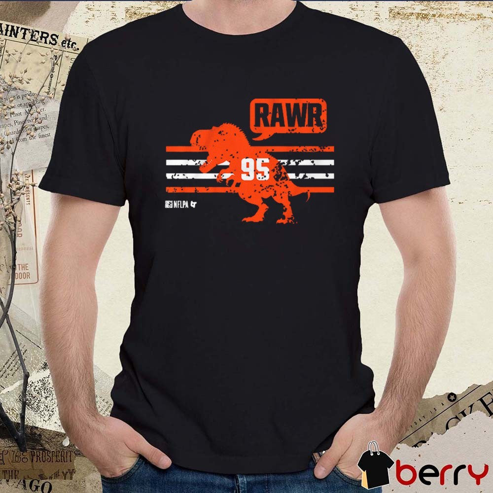 Myles Garrett Rawr 95 Cleveland Browns NFL Football Painting t-shirt
