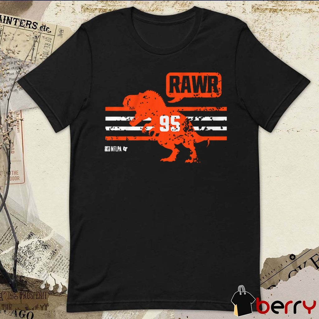 Myles Garrett Rawr 95 Cleveland Browns NFL Football Painting t-shirt