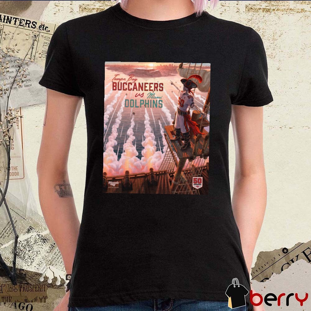 NFL Game Tampa Bay Buccaneers Vs Miami Dolphins 2025 Mosaic Series Poster t-shirt