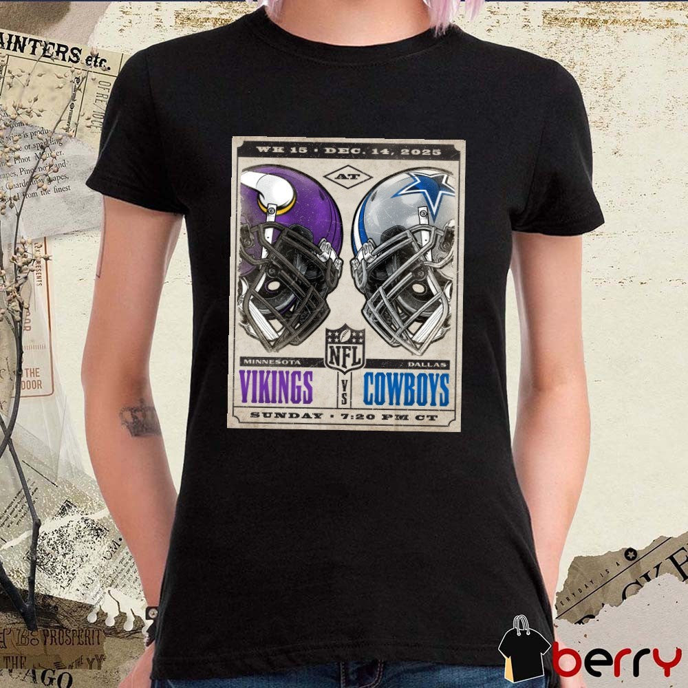 NFL Game Wk 15 Minnesota Vikings At Dallas Cowboys December 14 2025 Helmets Poster t-shirt