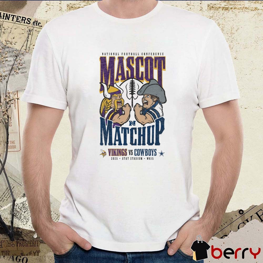 NFL Mascot Matchup Minnesota Vikings Vs Dallas Cowboys 2025 AT&T Stadium Week 15 t-shirt