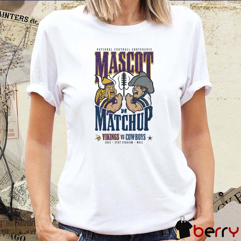 NFL Mascot Matchup Minnesota Vikings Vs Dallas Cowboys 2025 AT&T Stadium Week 15 t-shirt