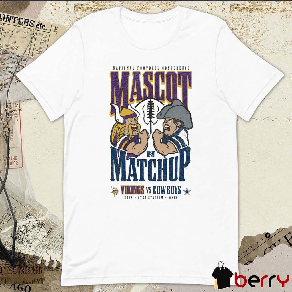 NFL Mascot Matchup Minnesota Vikings Vs Dallas Cowboys 2025 AT&T Stadium Week 15 t-shirt