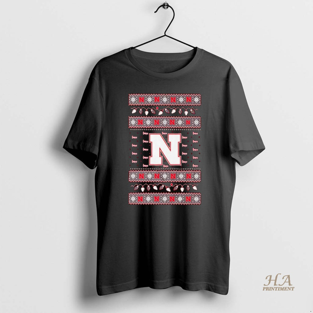 Official Nebraska Cornhuskers Ugly Christmas Light T-Shirts, Hoodie, Sweatshirt | InkNestWear.com