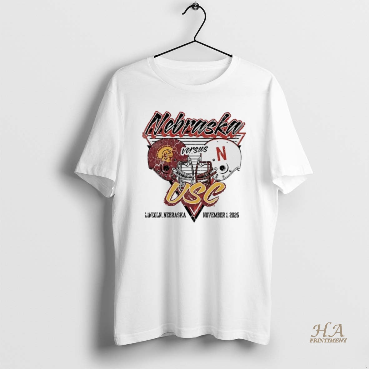 Official Nebraska Cornhuskers Vs Usc Trojans 2025 Football Helmet T-Shirts, Hoodie, Sweatshirt | InkNestWear.com