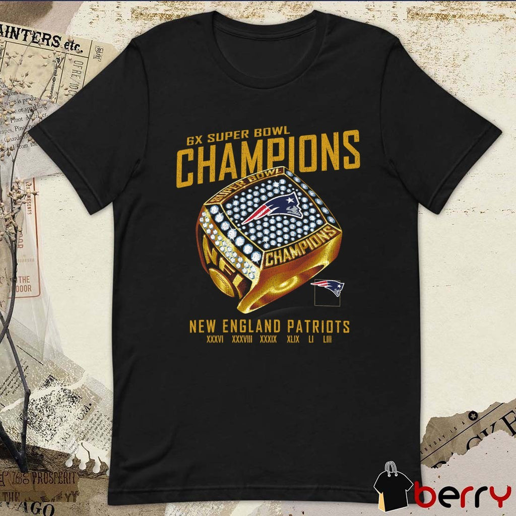 New England Patriots 6X Super Bowl Champions Ring ’47 t-shirt