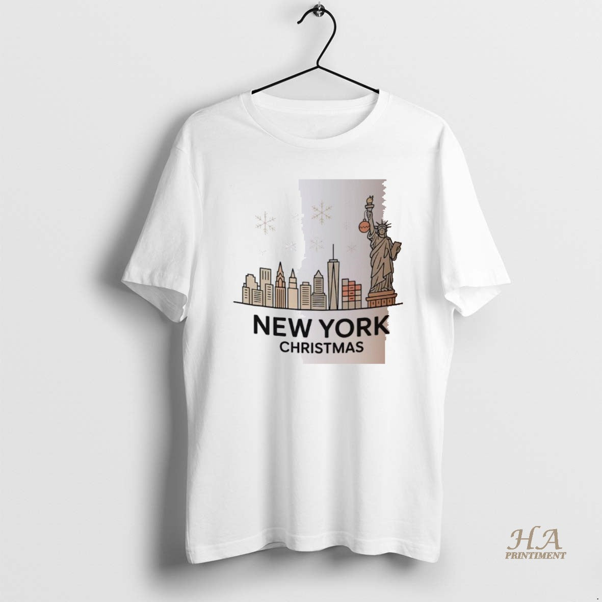 Official New York City Statue Of Liberty Skyline Snowflakes Christmas T-Shirts, Hoodie, Sweatshirt | InkNestWear.com