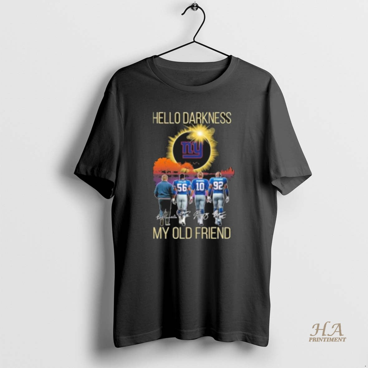 Official New York Giants Hello Darkness My Old Friend T-Shirts, Hoodie, Sweatshirt | InkNestWear.com