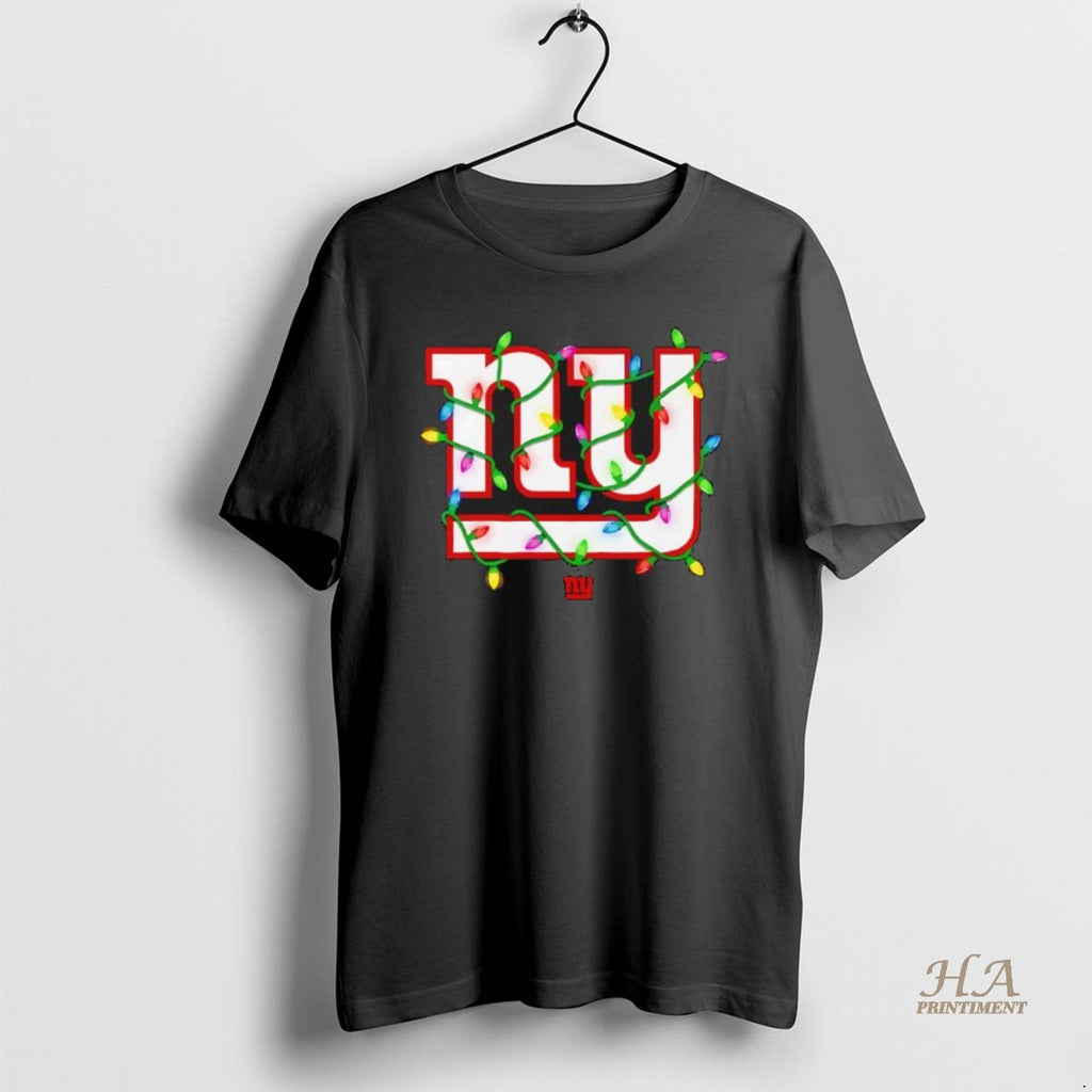 Official New York Giants Logo Holiday Lights Black T-Shirts, Hoodie, Sweatshirt | InkNestWear.com