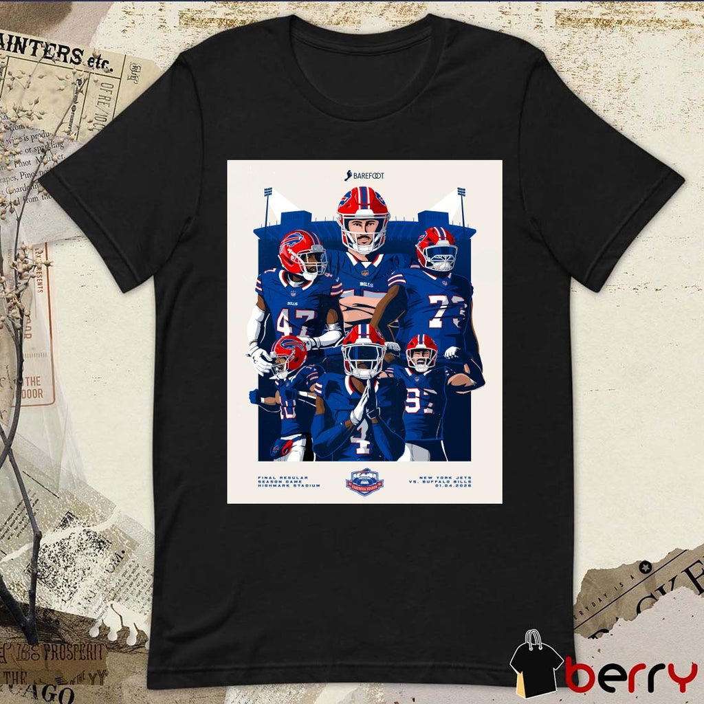 New York Jets Vs Buffalo Bills January 4, 2026 Highmark Stadium Farewell Season Poster t-shirt