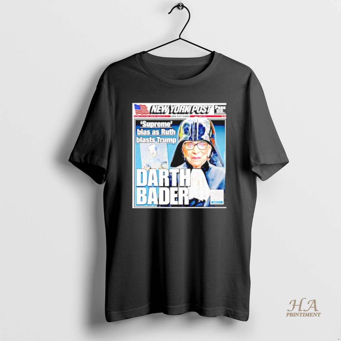 Official New York Post Darth Bader Suprem Bias As Ruth Blasts Trump T-Shirts, Hoodie, Sweatshirt | InkNestWear.com