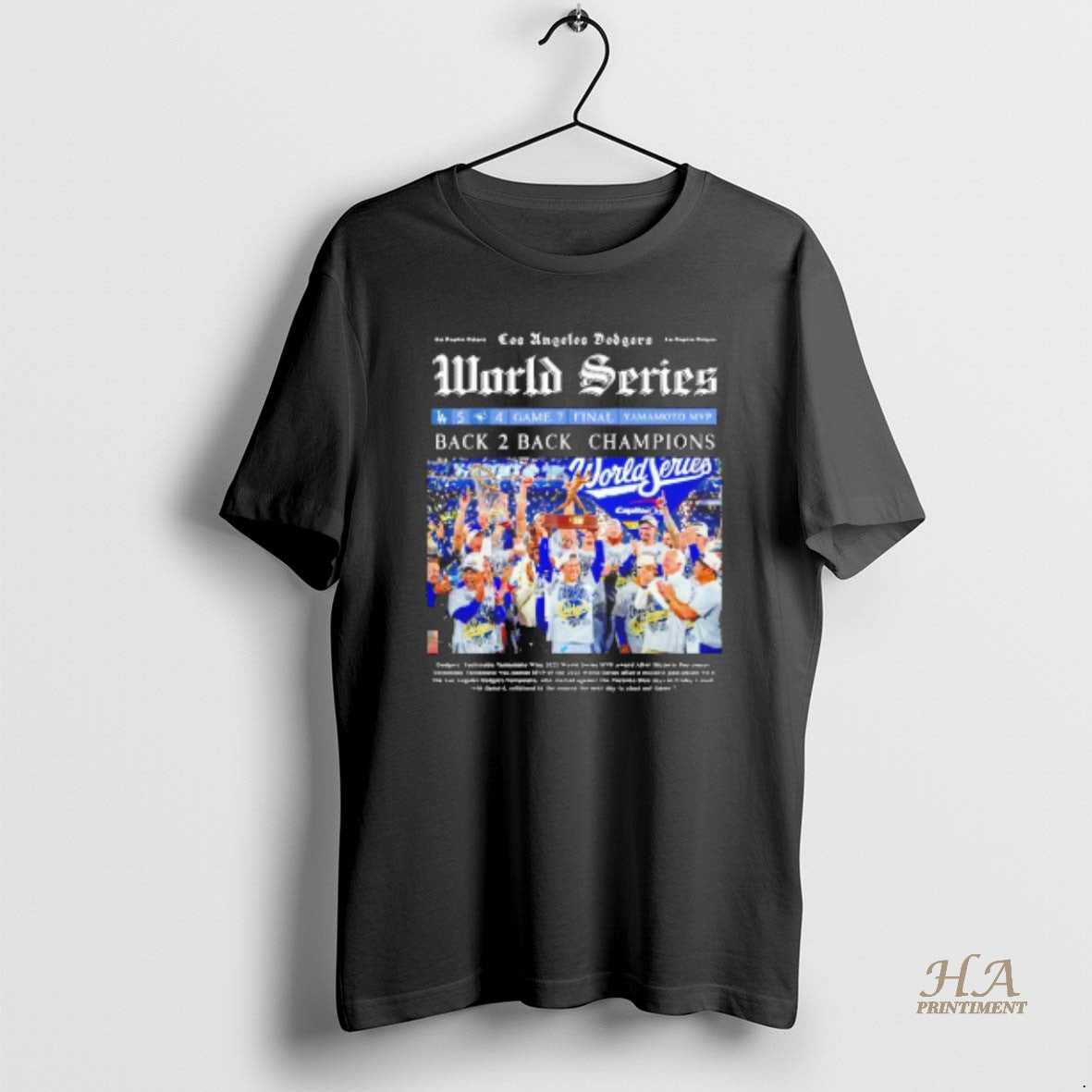 Official Newspaper Los Angeles Dodgers World Series Back 2 Back Champions Blackshirt T-Shirts, Hoodie, Sweatshirt