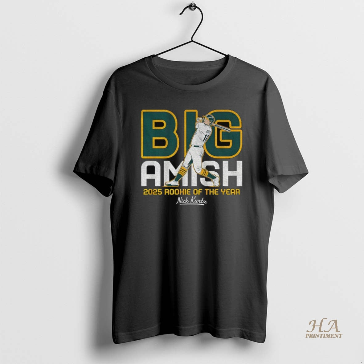 Official Nick Kurtz Oakland Athletics Mlb Baseball Big Amish Rookie Of The Year T-Shirts, Hoodie, Sweatshirt