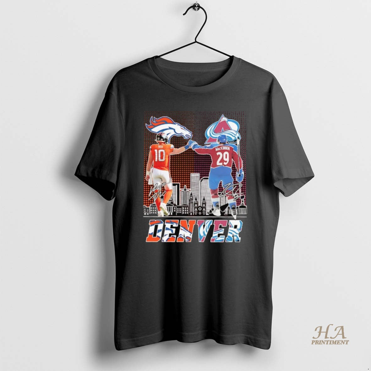 Official Nix And Mackinnon Fist Bump Denver City Skyline T-Shirts, Hoodie, Sweatshirt | InkNestWear.com