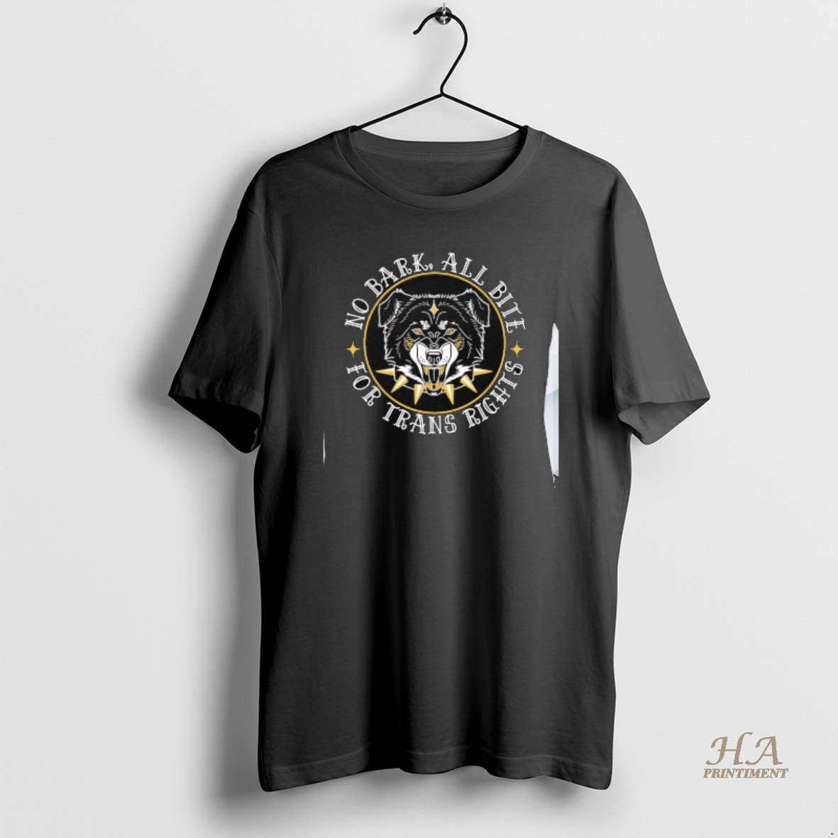Official No Bark All Bite For Trans Rights Fierce Dog T-Shirts, Hoodie, Sweatshirt | InkNestWear.com
