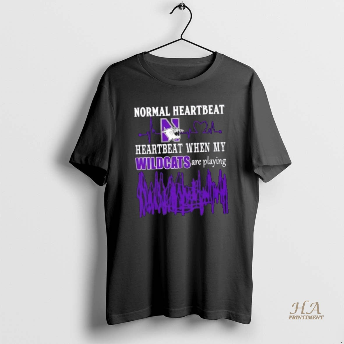 Official Normal Heartbeat Heartbeat When My Northwestern Wildcats Football Are Playing T-Shirts, Hoodie, Sweatshirt