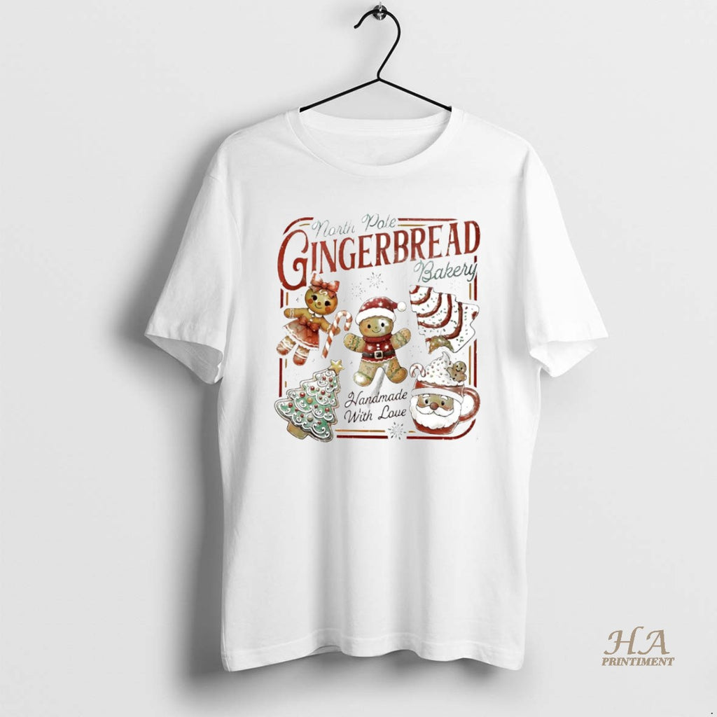 Official North Pole Gingerbread Bakery Handmade With Love Christmas T-Shirts, Hoodie, Sweatshirt | InkNestWear.com