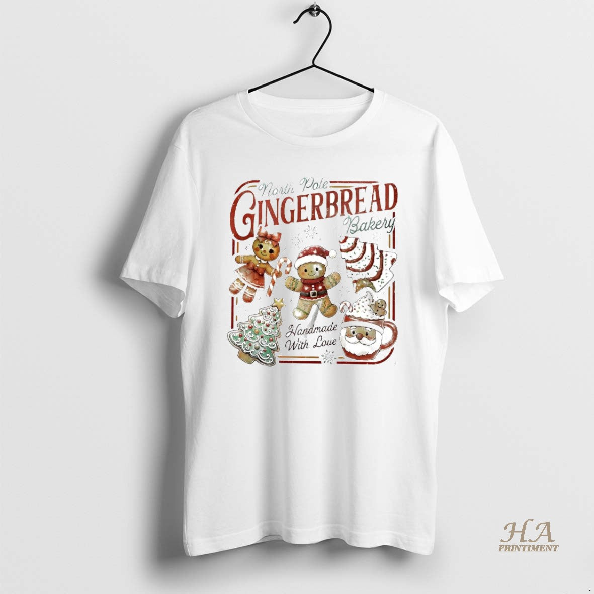 Official North Pole Gingerbread Bakery Handmade With Love Christmas T-Shirts, Hoodie, Sweatshirt | InkNestWear.com