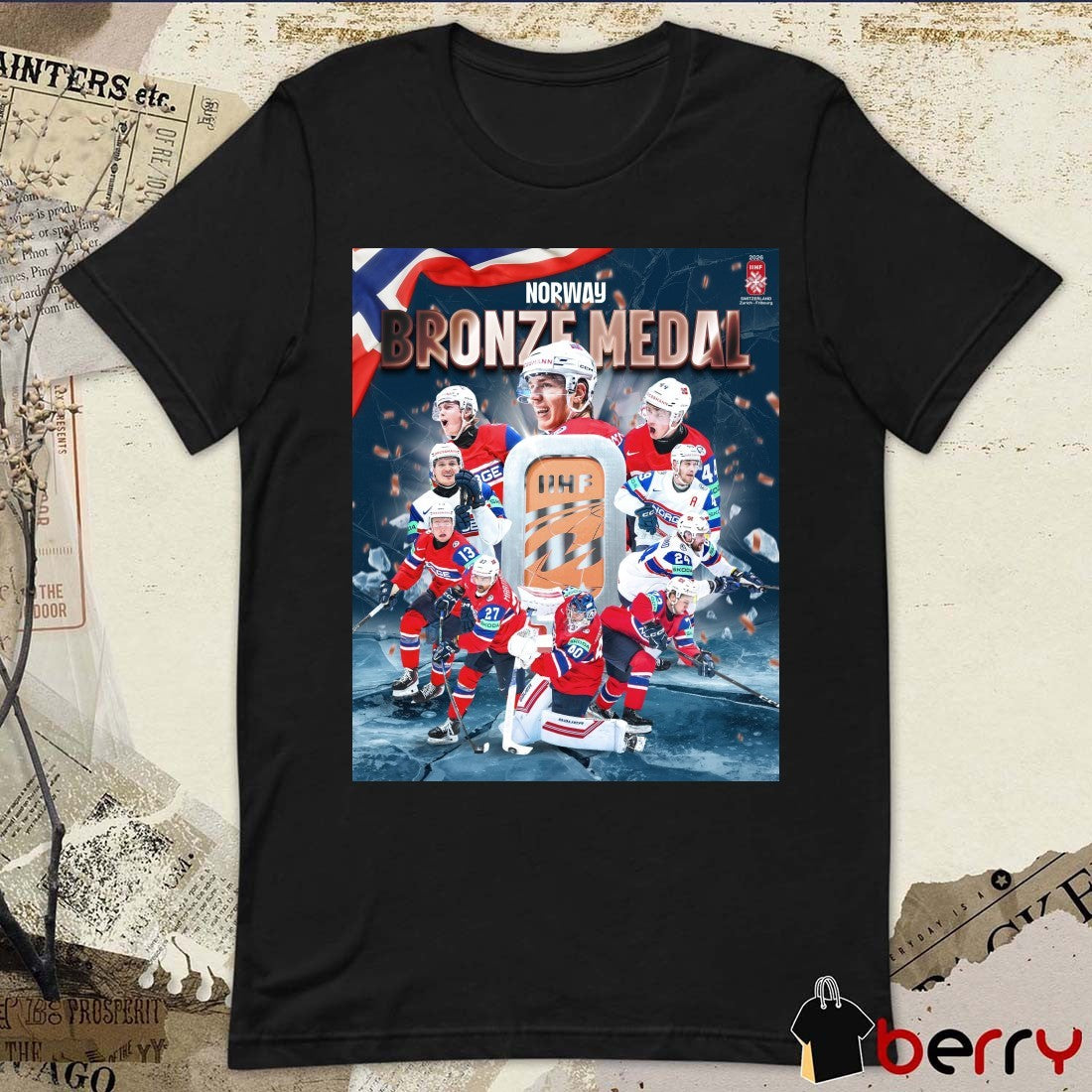 Norwegian Men’s National Ice Hockey Team Bronze Medal 2026 IIHF World Championship Poster t-shirt