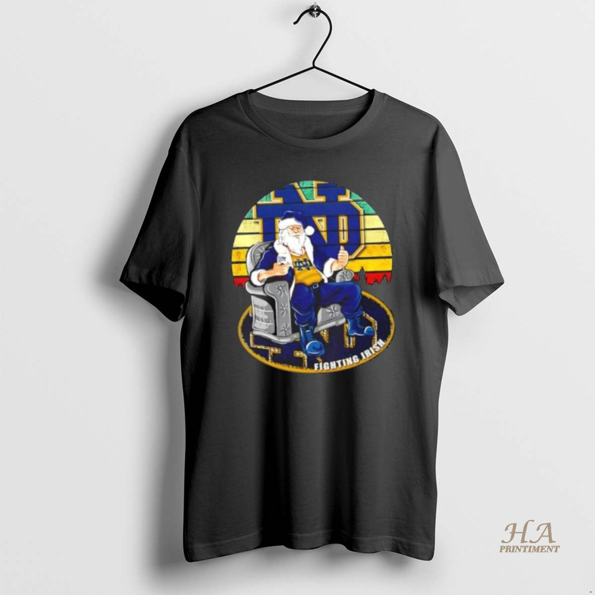 Official Notre Dame Fighting Irish X Santa Claus Christmas Vintage T-Shirts, Hoodie, Sweatshirt | InkNestWear.com