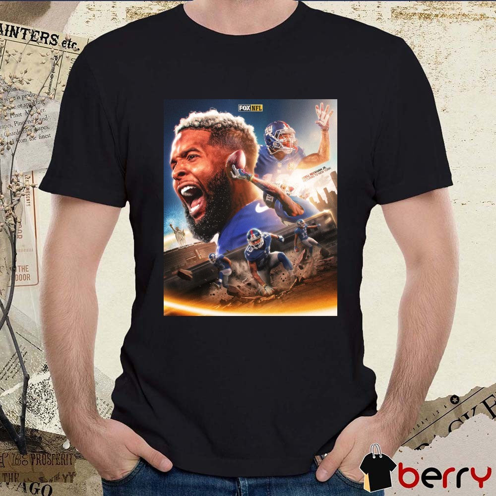 Odell Beckham Jr. Returns To New York Giants FOX NFL 2026 Poster t-shirt