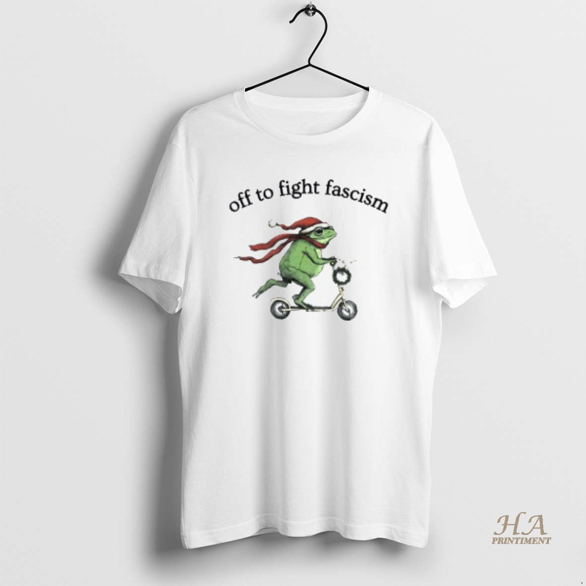 Official Off To Fight Fascism Santa Frog Meme Liberal Christmas T-Shirts, Hoodie, Sweatshirt | InkNestWear.com
