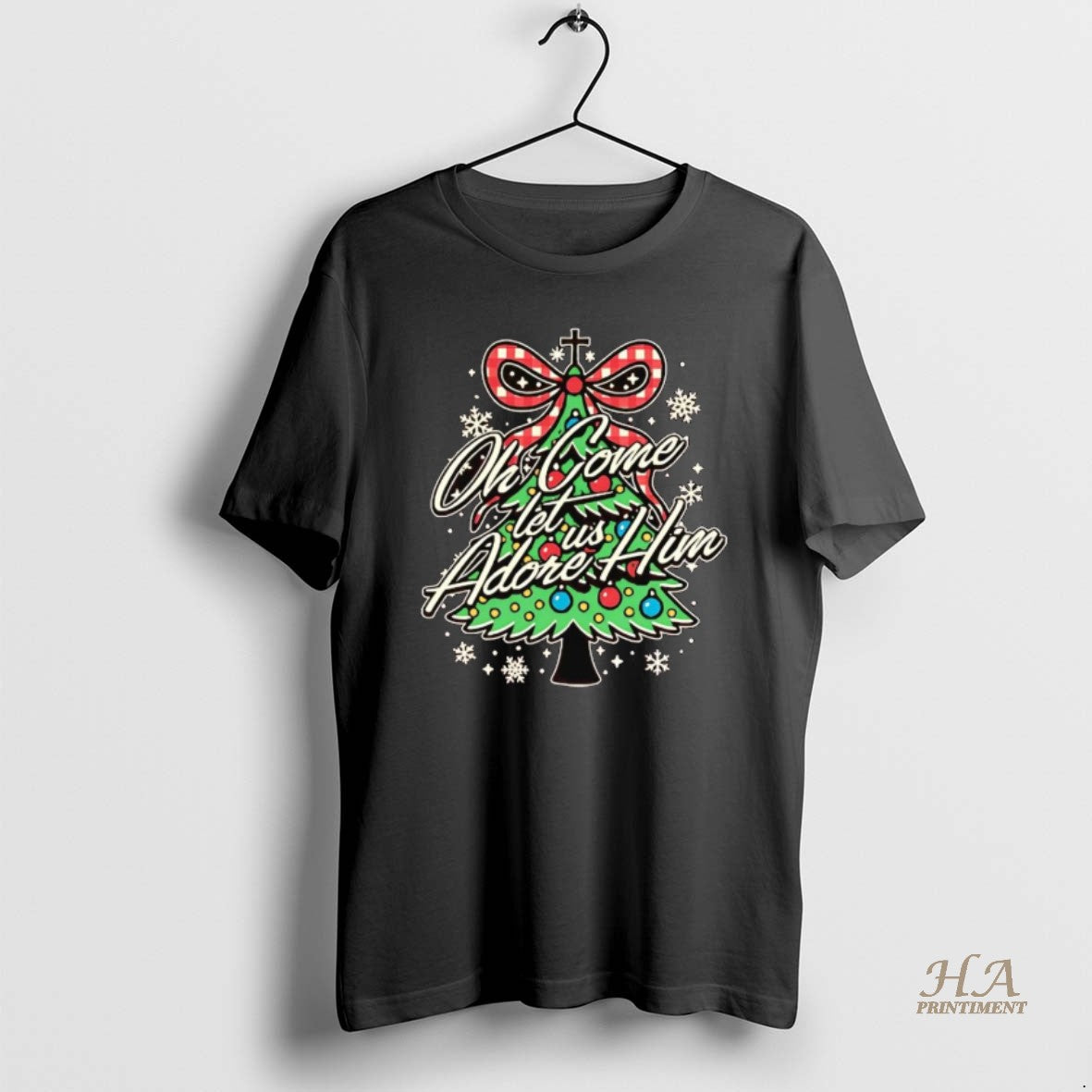 Official Oh Come Let Us Adore Him Christmas Tree T-Shirts, Hoodie, Sweatshirt | InkNestWear.com