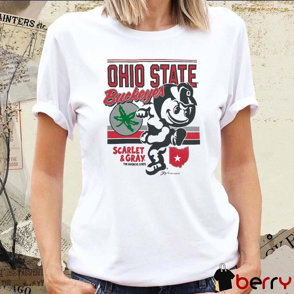 Ohio State Brutus Buckeyes Scarlet And Gray The Buckeye State Retro t-shirt